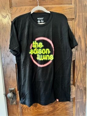 RetroKid The Edison Twins Black Graphic Tee- Large